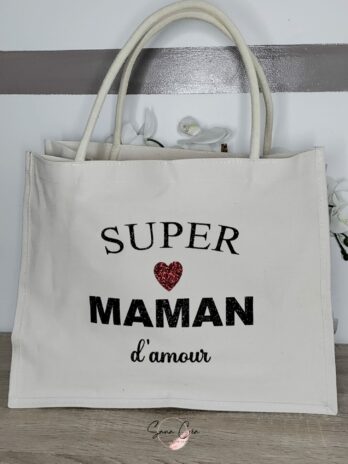 SAC FOURRE-TOUT « SUPER MAMAN D’AMOUR »